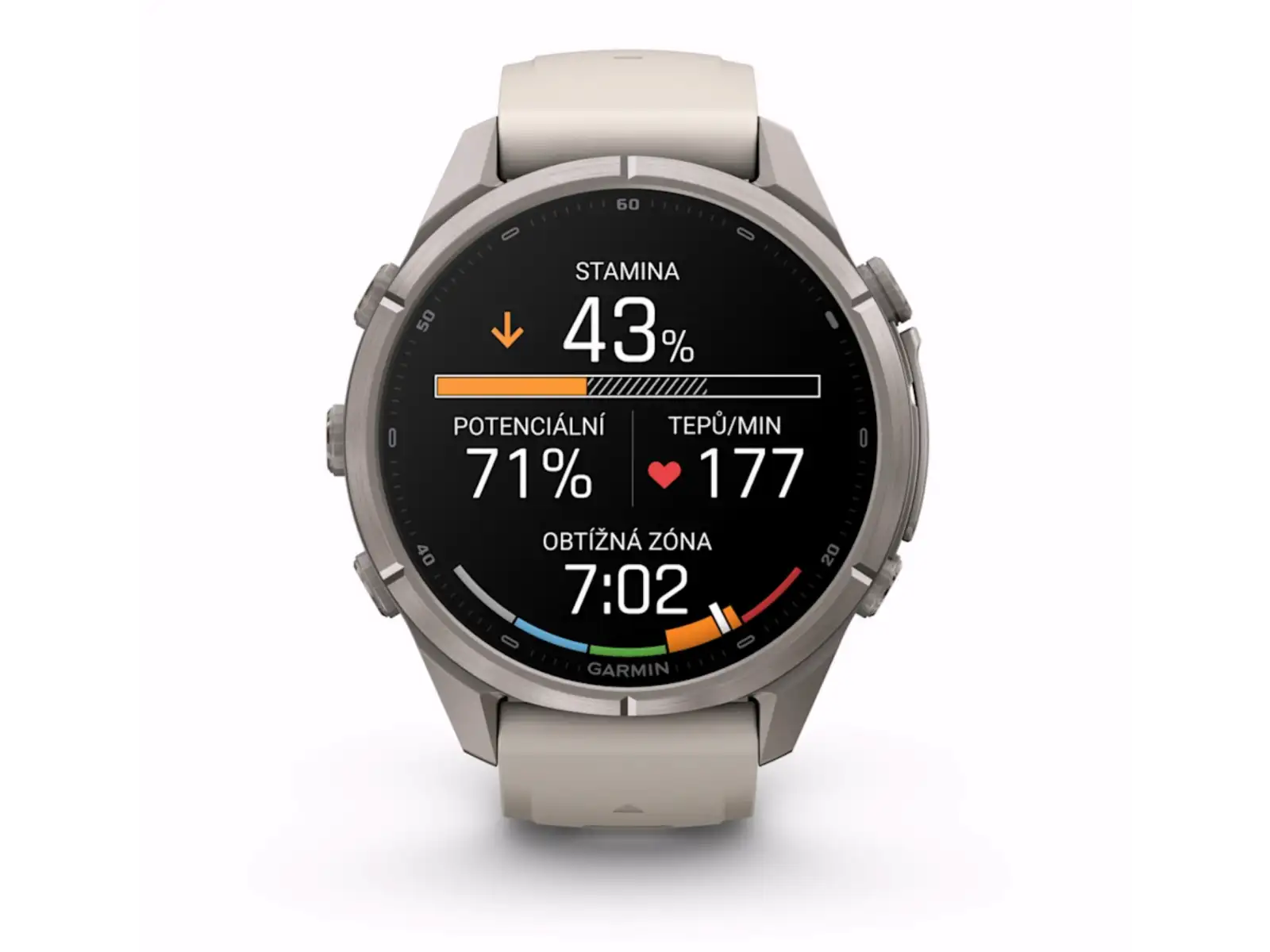 Garmin fenix 9 Pro inReach 43 mm smartwatch Titanium Fog Gray/Dark Sandstone