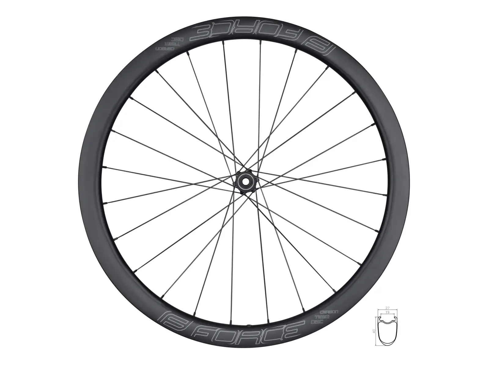 Force Team SP Karbon Disc XDR szosowe vyplecione koło 12x142 mm, 40 mm tylne