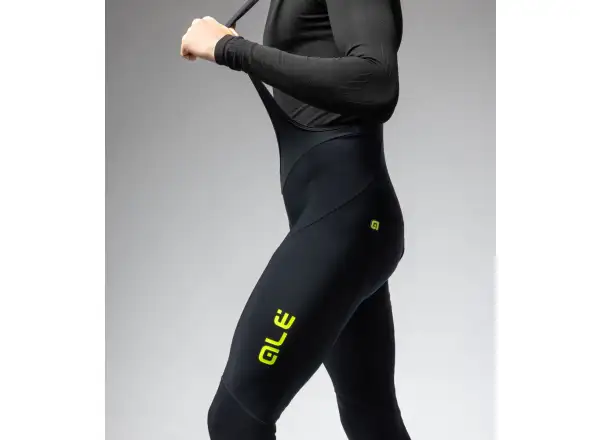 ALÉ Calzamaglia C/B Winter męskie zimowe spodnie rowerowe black/fluo yellow
