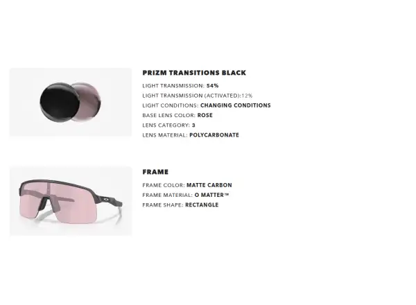 Oakley Sutro Lite fotochromatyczne okulary Matte Carbon/Prizm Transitions Black