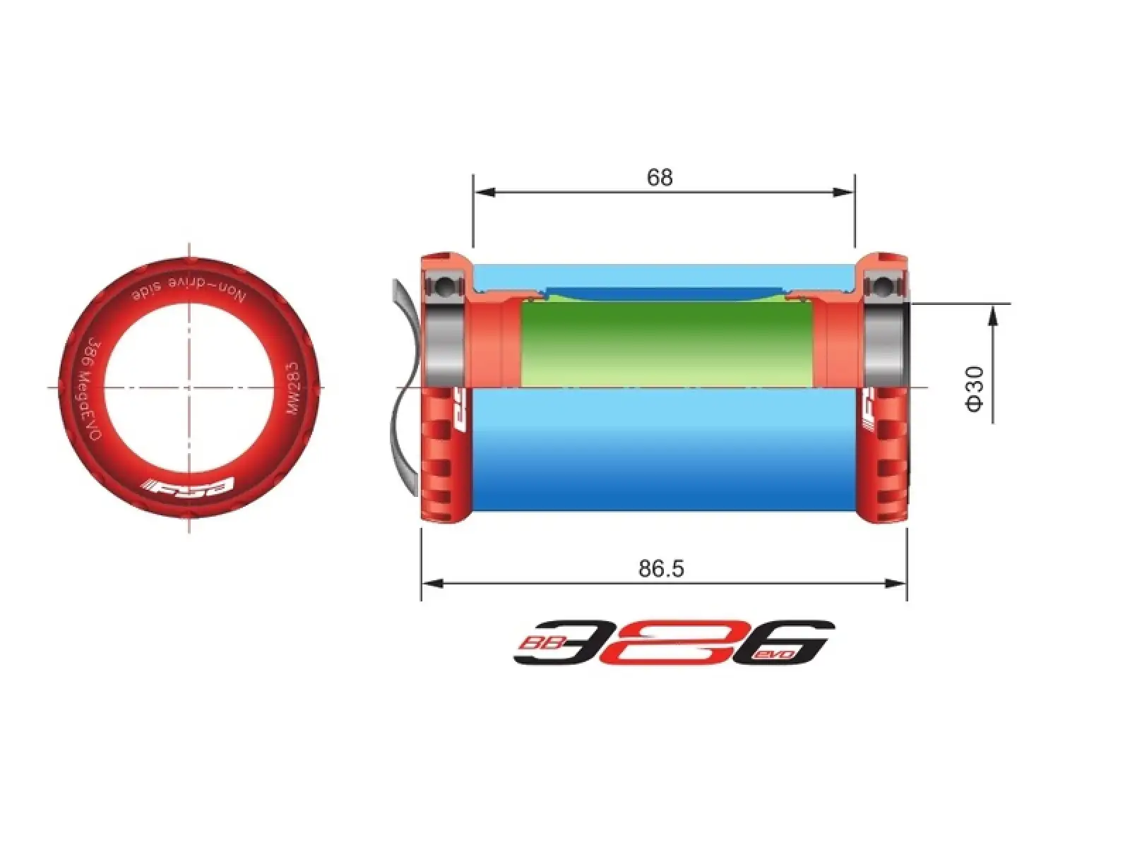 FSA MegaEVO 386 Road miski suportu
