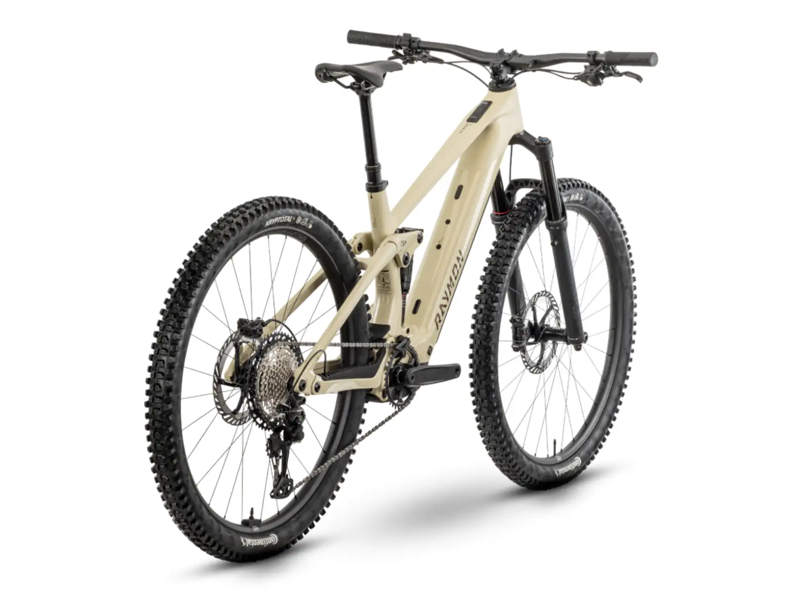 Raymon Airok Pro rower elektryczny z pełnym zawieszeniem Popcorn Stealth/Caramel