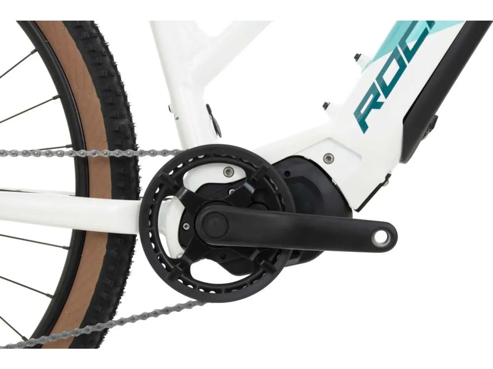 Rock Machine Torrent e30-29 niskoprofilowy rower elektryczny Gloss White/Petrol/Neon Cyan