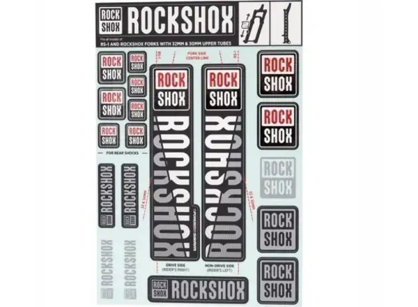 Rock Shox Decal Kit naklejki na widelec 30/32/RS1 biała