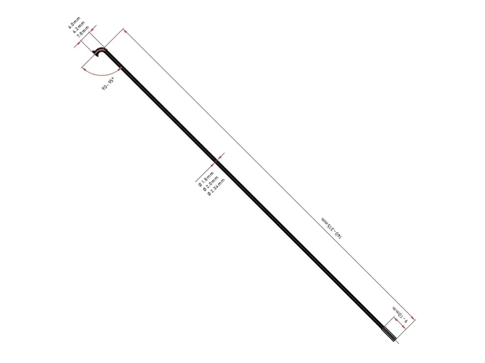 DT Swiss Champion drut czarny 2,34 mm