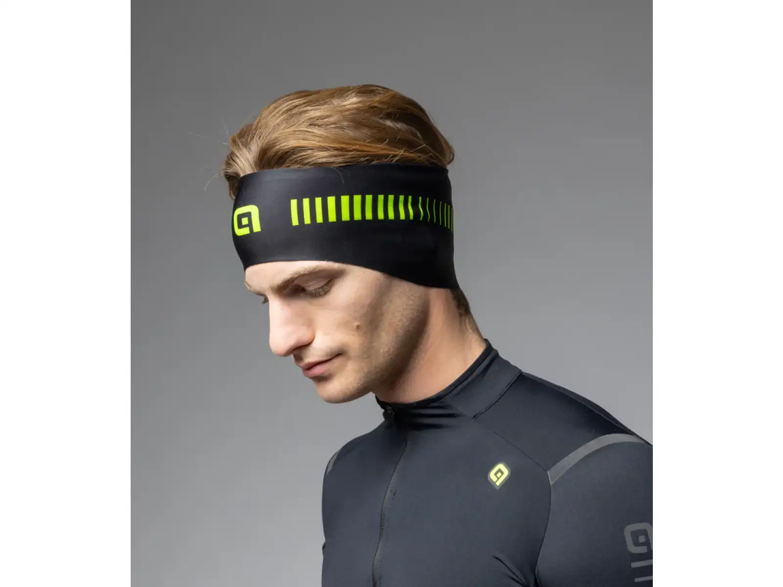 Alé Strada opaska na głowę Black/Fluo Yellow