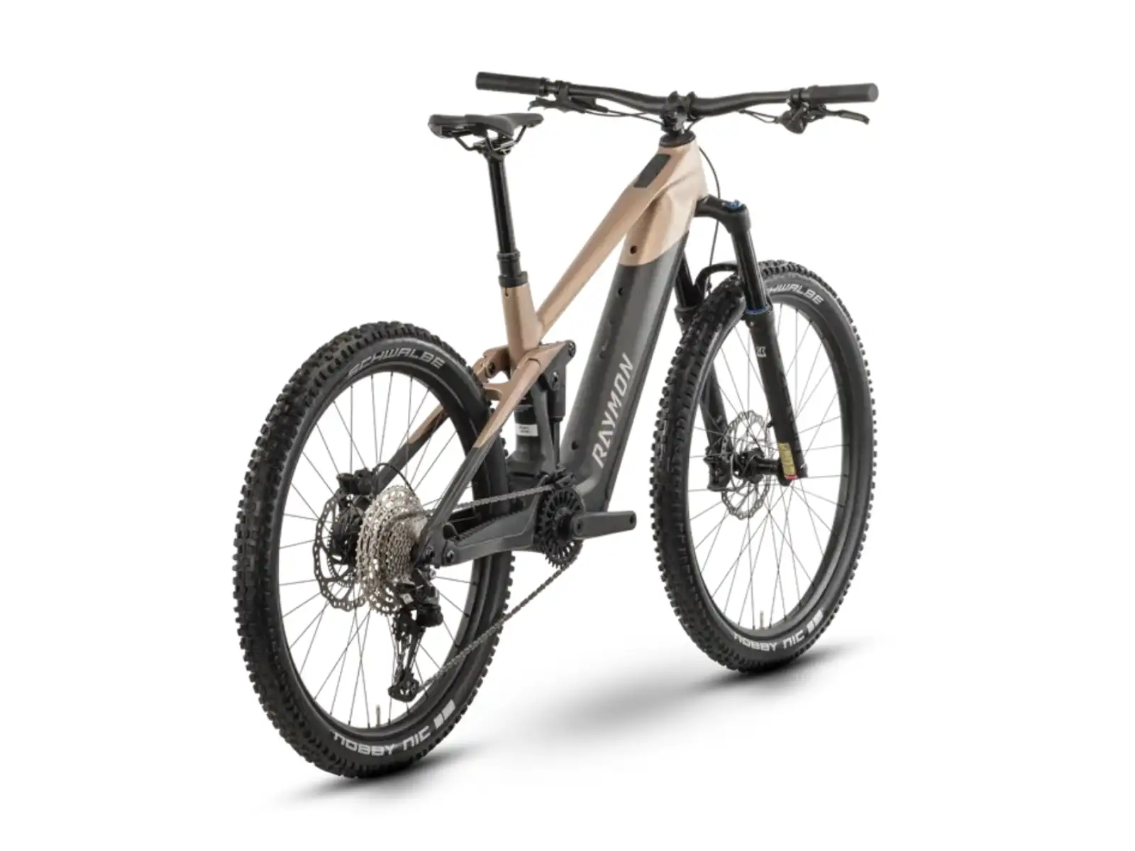 Raymon Tarok Pure rower elektryczny z pełnym zawieszeniem Carbon/Stone/Sand