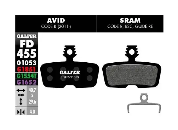 Galfer FD455 Standard G1053 klocki hamulcowe do Avid/Sram