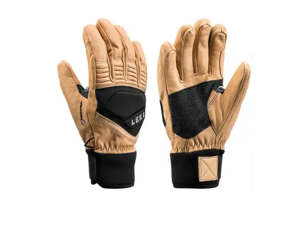 Leki Progressive Copper S, zjazdowe rękawice tan/black
