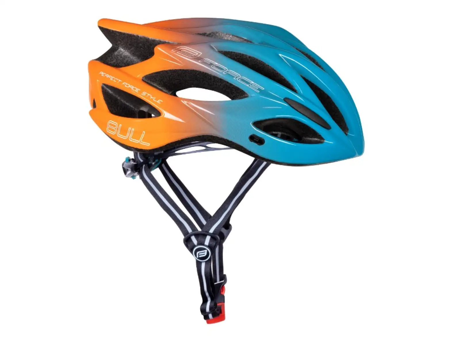 Force Bull Hue kask rowerowy modra/pomarańczowa