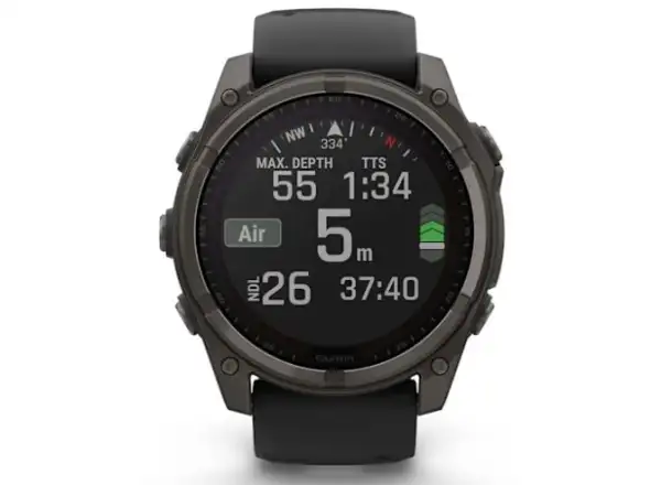 Garmin fenix 8 - 51 mm Solar Sapphire inteligentny zegarek Carbon DLC Titanium Black/Pebble Gray