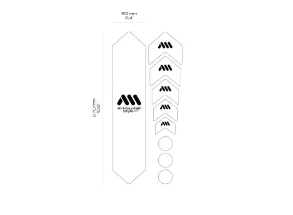 All Mountain Style ochronne naklejki na ramę basic Clear/Zebra