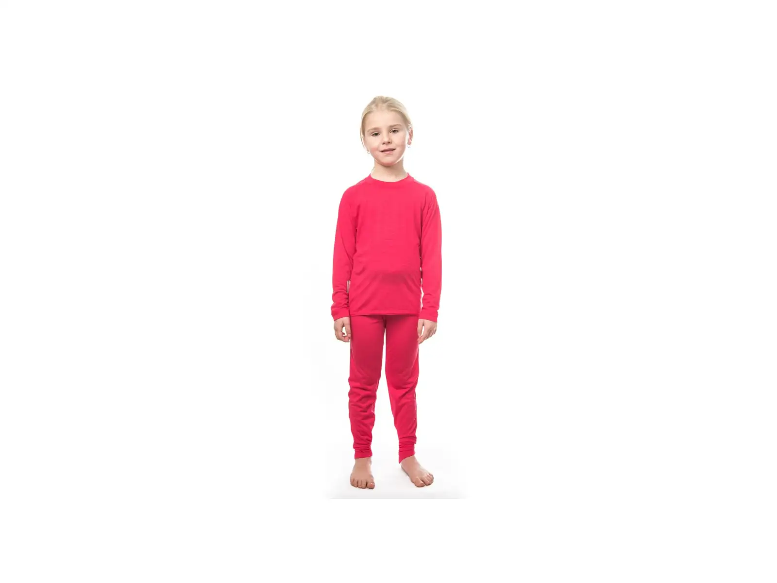 Sensor Merino Air dziecięcy zestaw koszulka z długim rękawem + dolne spodnie Magenta