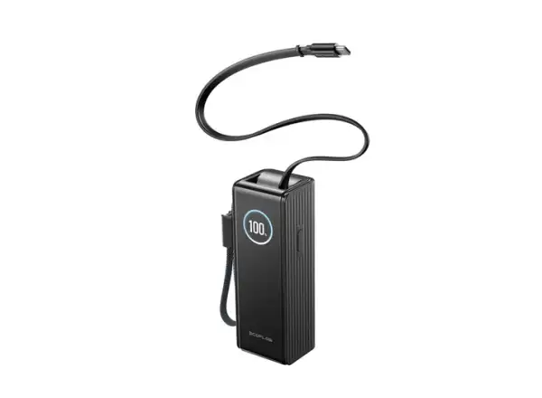 EcoFlow Rapid Power Banka (25000mAh,170W) 2x100W wbudowany kabel USB-C - czarna