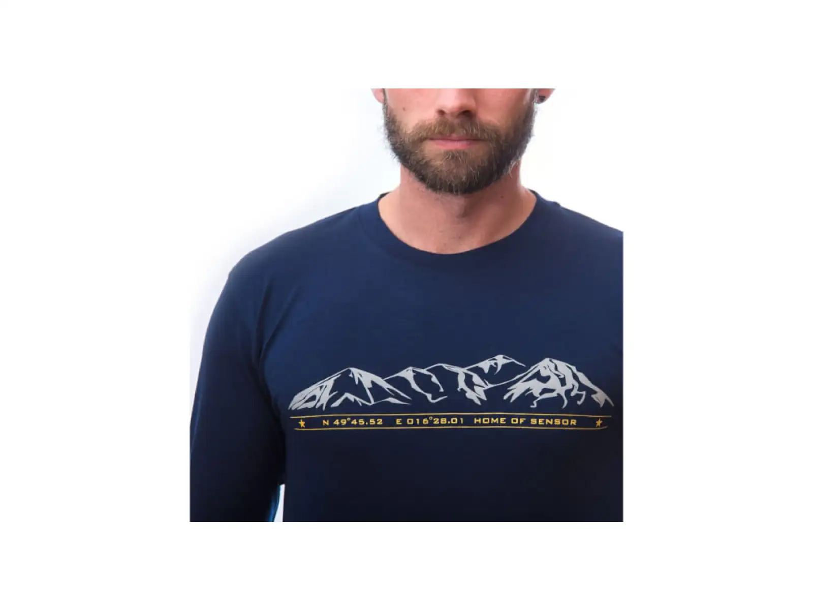 Sensor Merino Active PT Mountains męska koszulka z długim rękawem Deep Blue