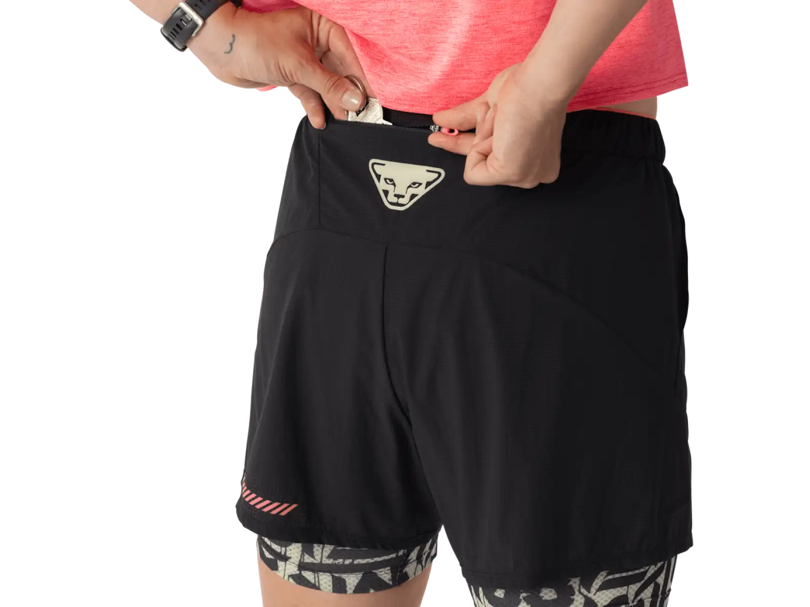 Dynafit Trail 2w1 damskie spodenki do biegania Black Out/Overcast