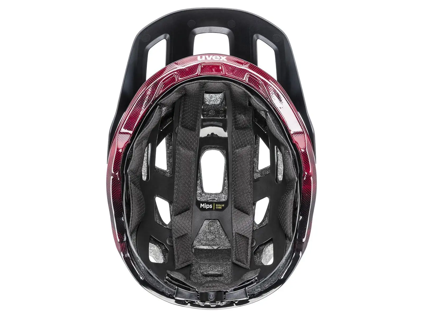 Uvex React Mips kask Black/Ruby Red Matt