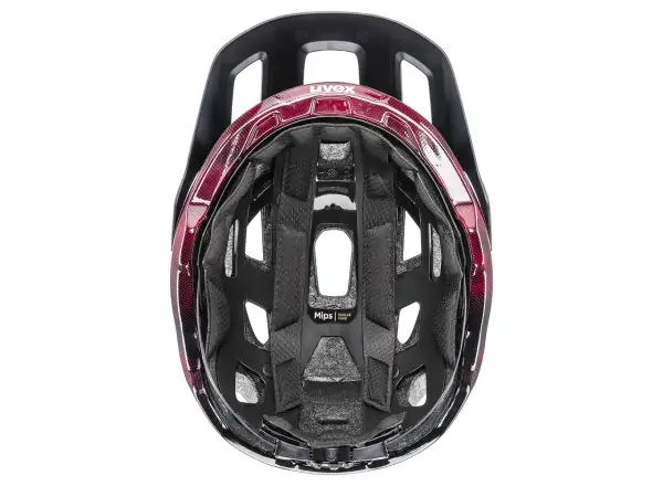 Uvex React Mips kask Black/Ruby Red Matt