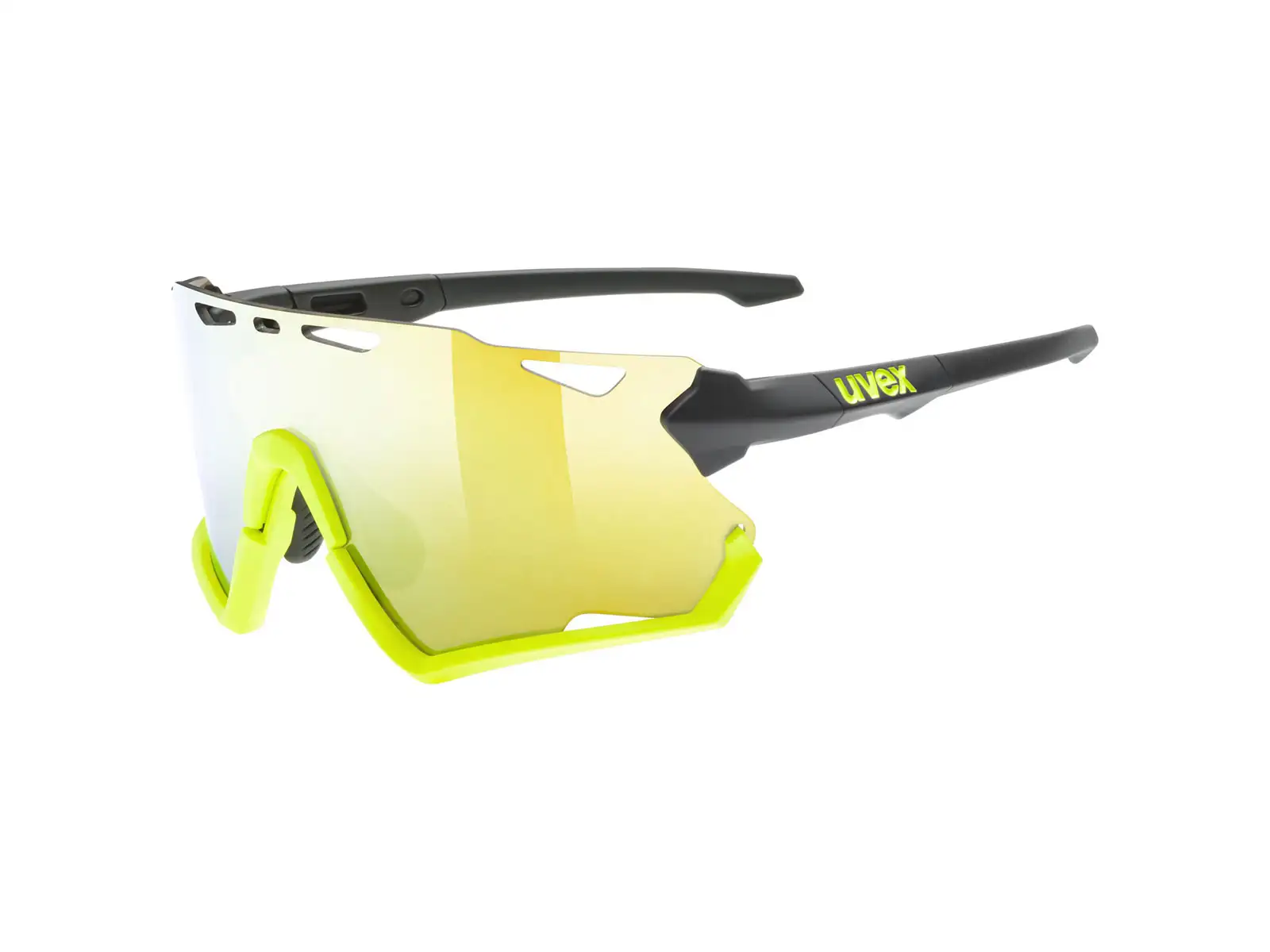 UVEX Sportstyle 228 okulary Black Lime Mat / Mirror Yellow (Cat. 3)