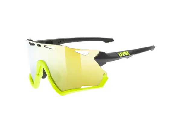 UVEX Sportstyle 228 okulary Black Lime Mat / Mirror Yellow (Cat. 3)