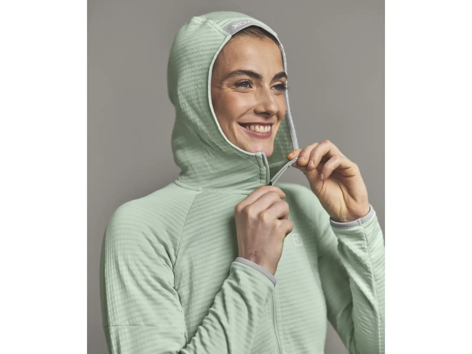 Ortovox Fleece Light Grid Hoody damska bluza Green Acid