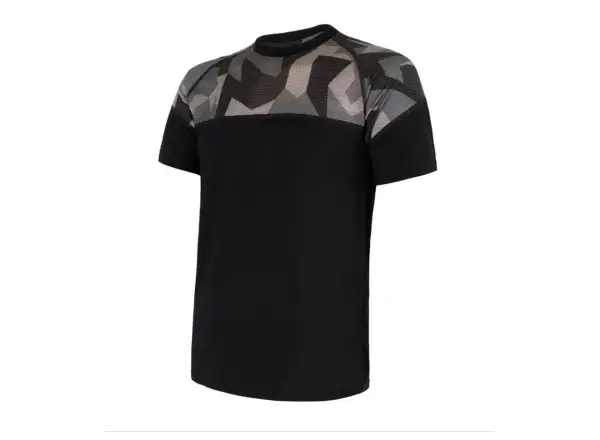 Sensor Merino Impress męska koszulka krótki rękaw czarna/Camo