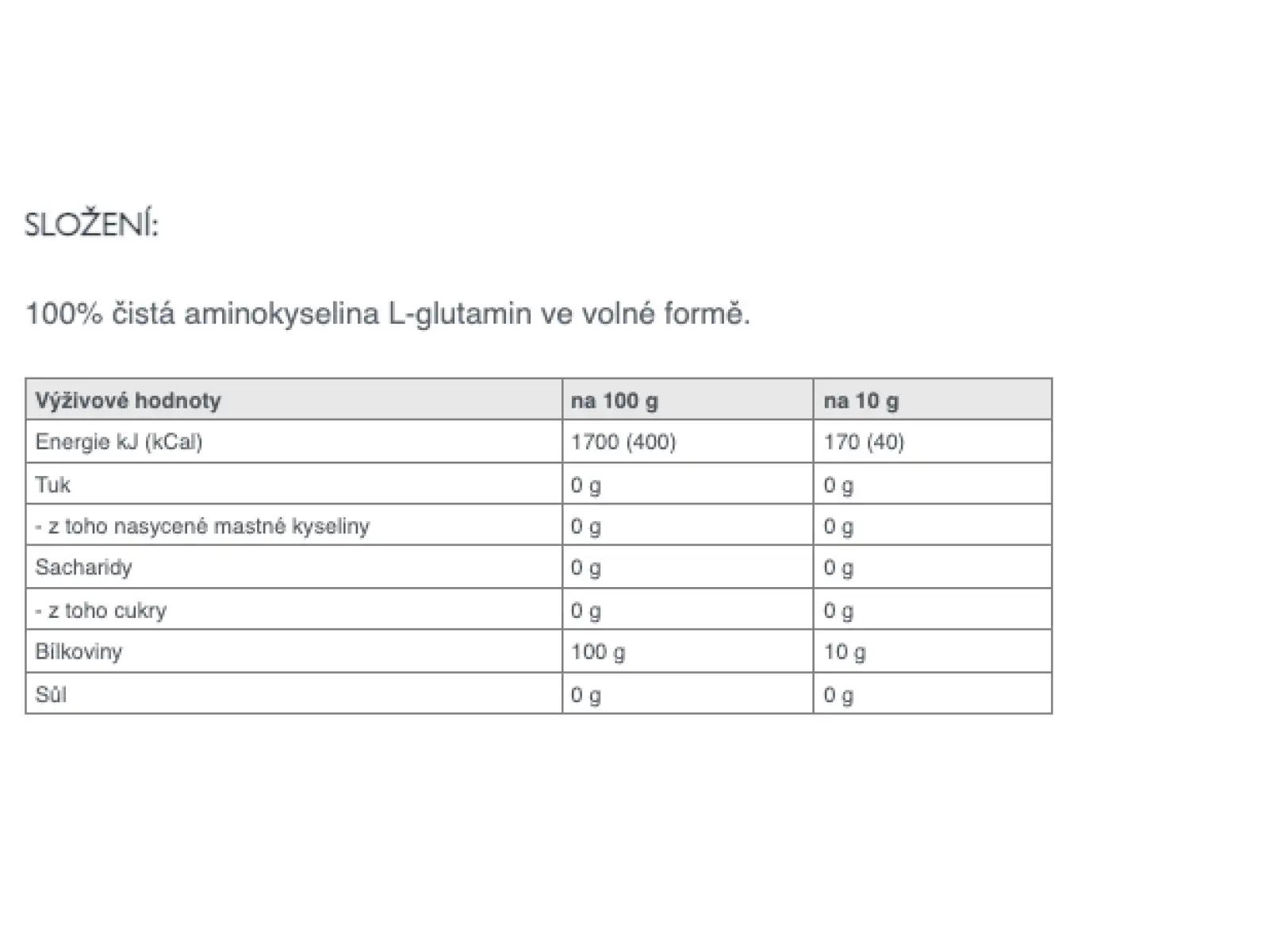 Sponser L-glutamine 100% Pure glutamina 350 g