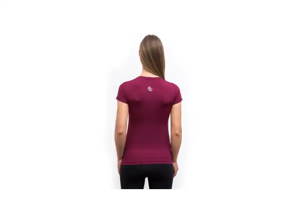 Sensor Coolmax Geo Mountains damski t-shirt krótki rękaw Lilla