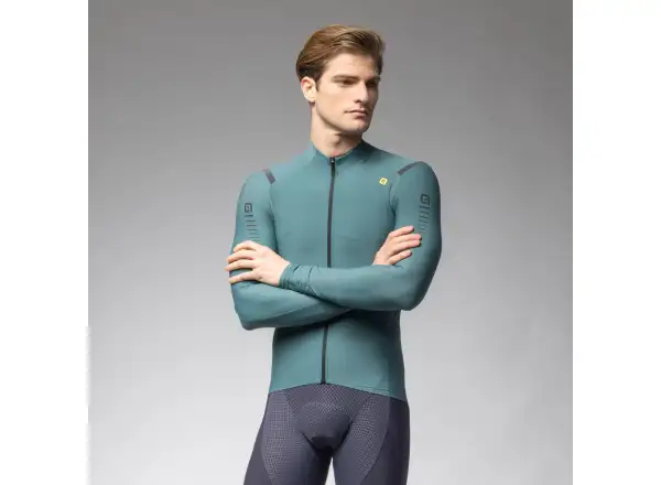 Alé R-EV1 Warm Race męska koszulka ocieplana długi rękaw Pier Green