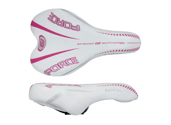 Force Kids 16-20 " dziecięce siodełko biało-różowa