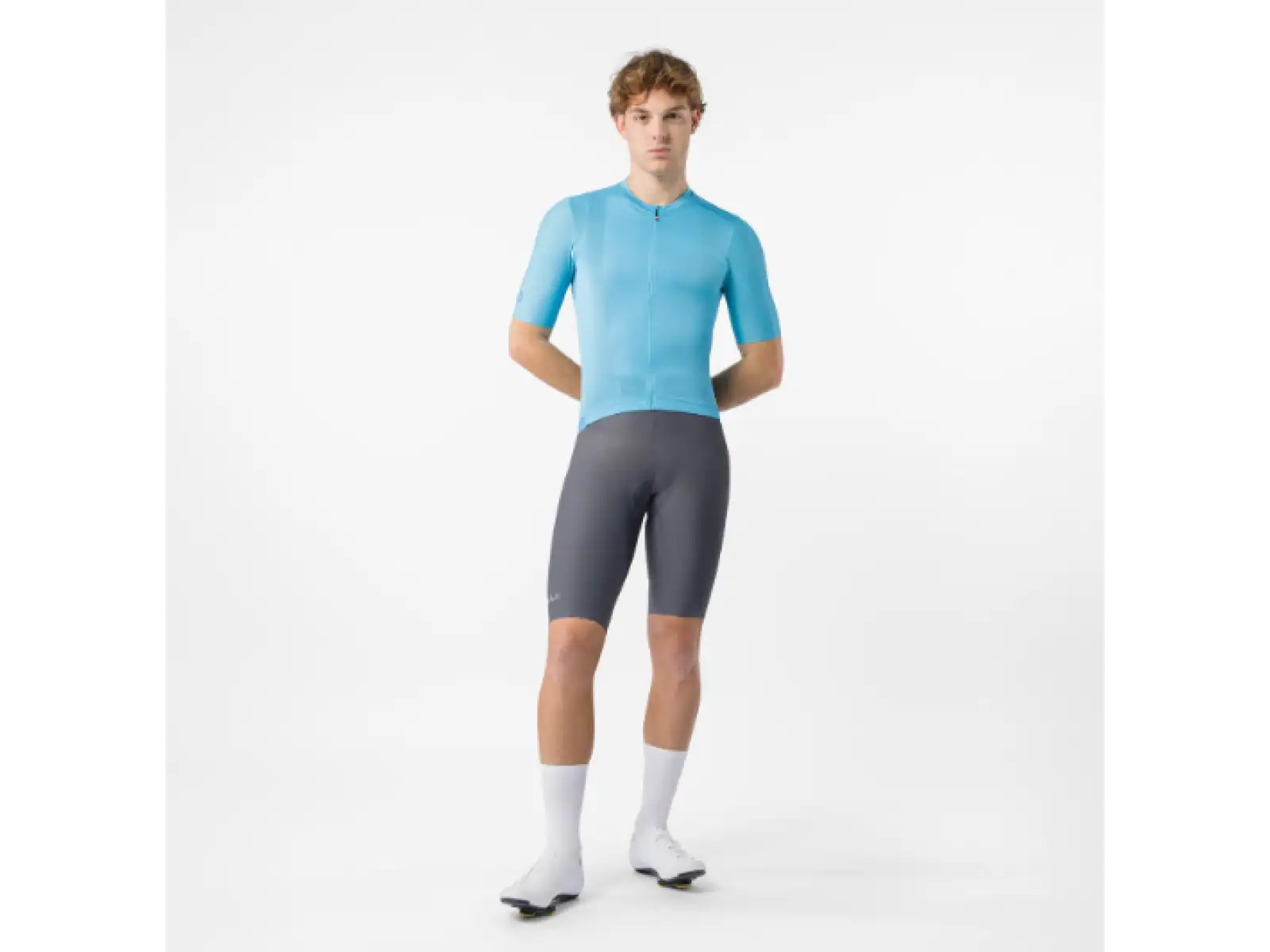Castelli Espresso 2 męska koszulka kolarska krótki rękaw Neon Cobalt