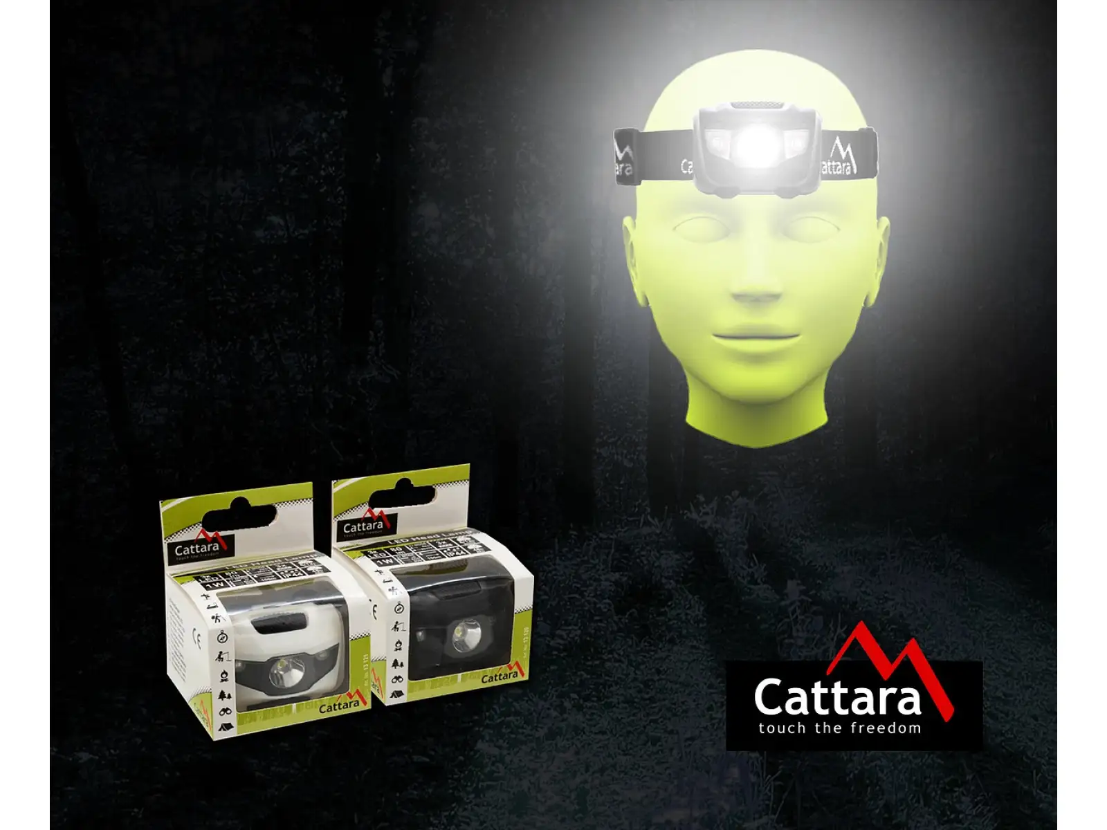 Cattara latarka czołowa LED 80 lm czarna