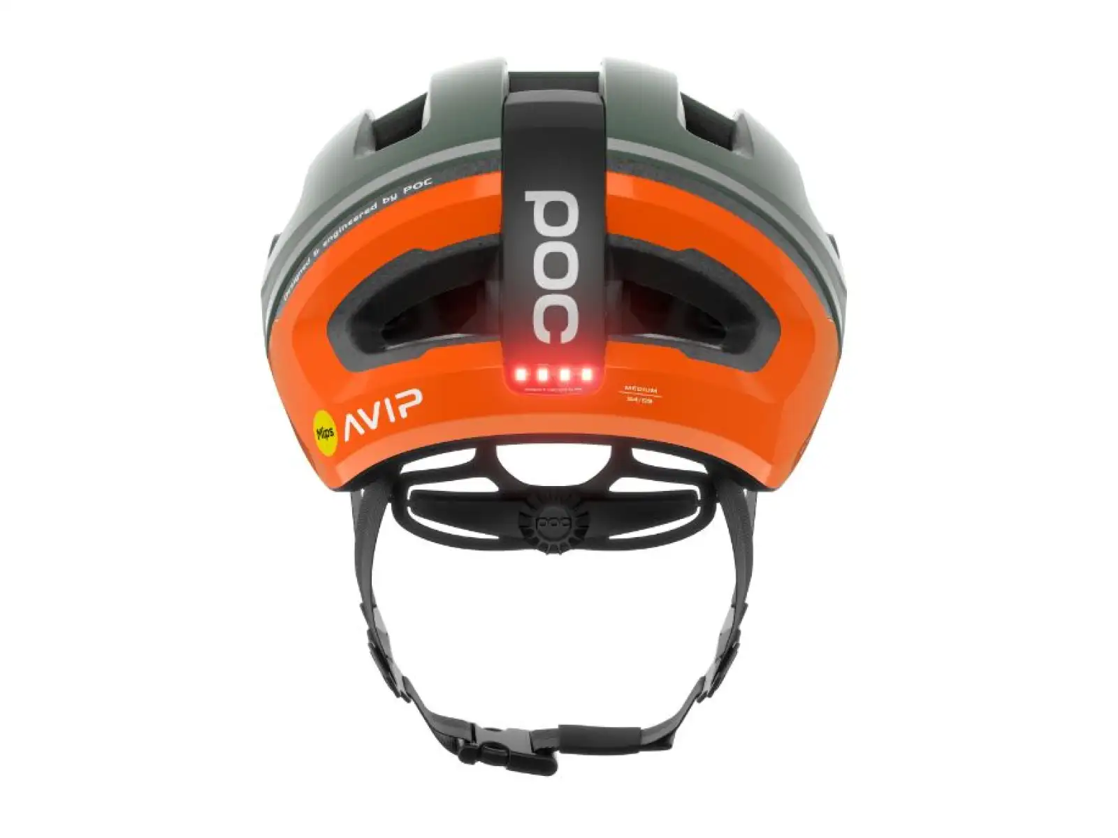 POC Omne Beacon MIPS kask rowerowy Fluorescent Orange AVIP/Epidote Green Matt
