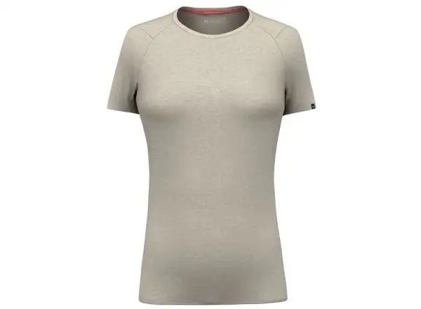 Salewa Pure Eagle Sketch Merino damski t-shirt krótki rękaw Oatmeal melange