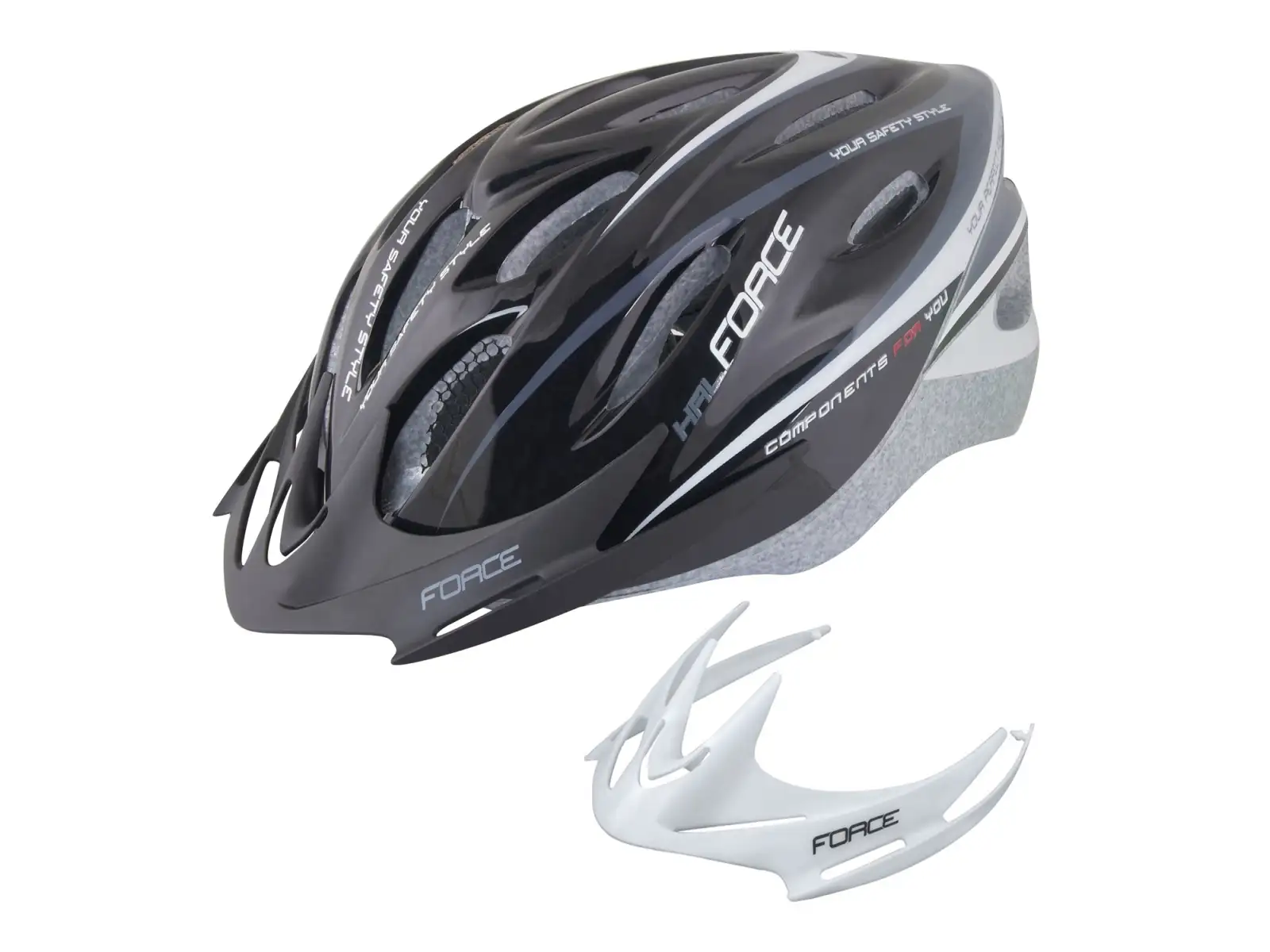 Force Hal kask czarna/szara