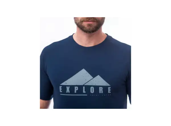Sensor Merino Air PT Explore męska koszulka krótki rękaw tmavě modrá