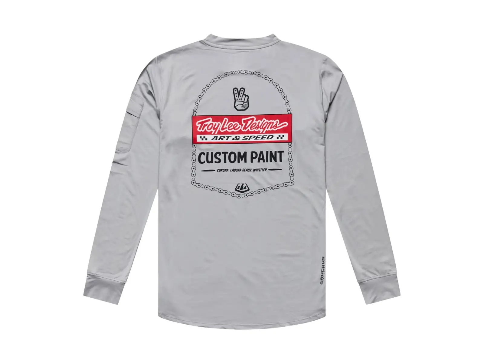 Troy Lee Designs Ruckus Ride Tee męska koszulka rowerowa długi rękaw Custom Paint Mid Gray