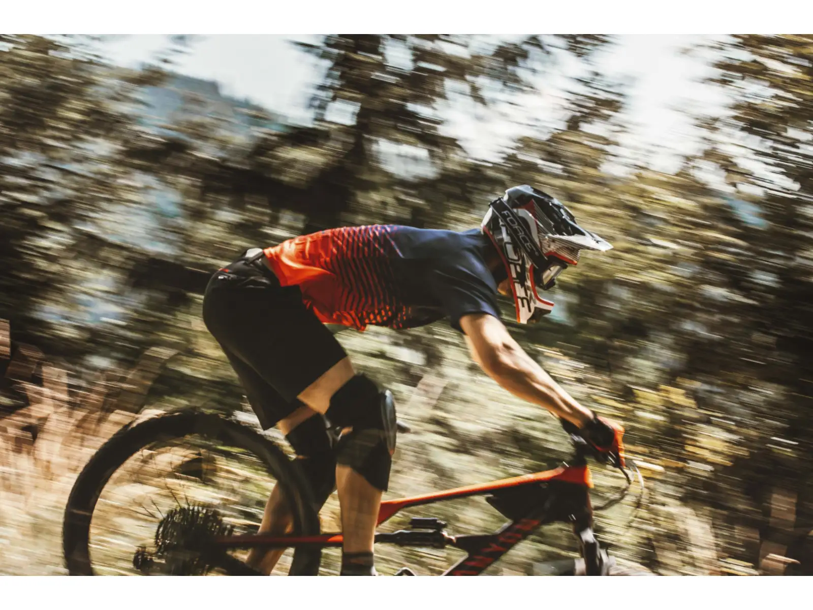 Force Angle MTB męska koszulka krótki rękaw modra/czerwona