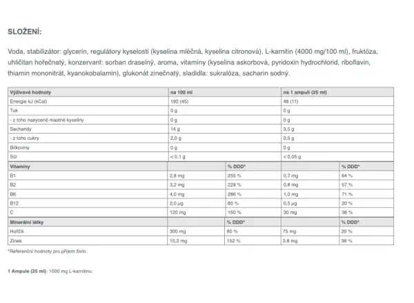 Sponser Carnitin 1000 spalacz tłuszczu L-Karnityna w ampułkach