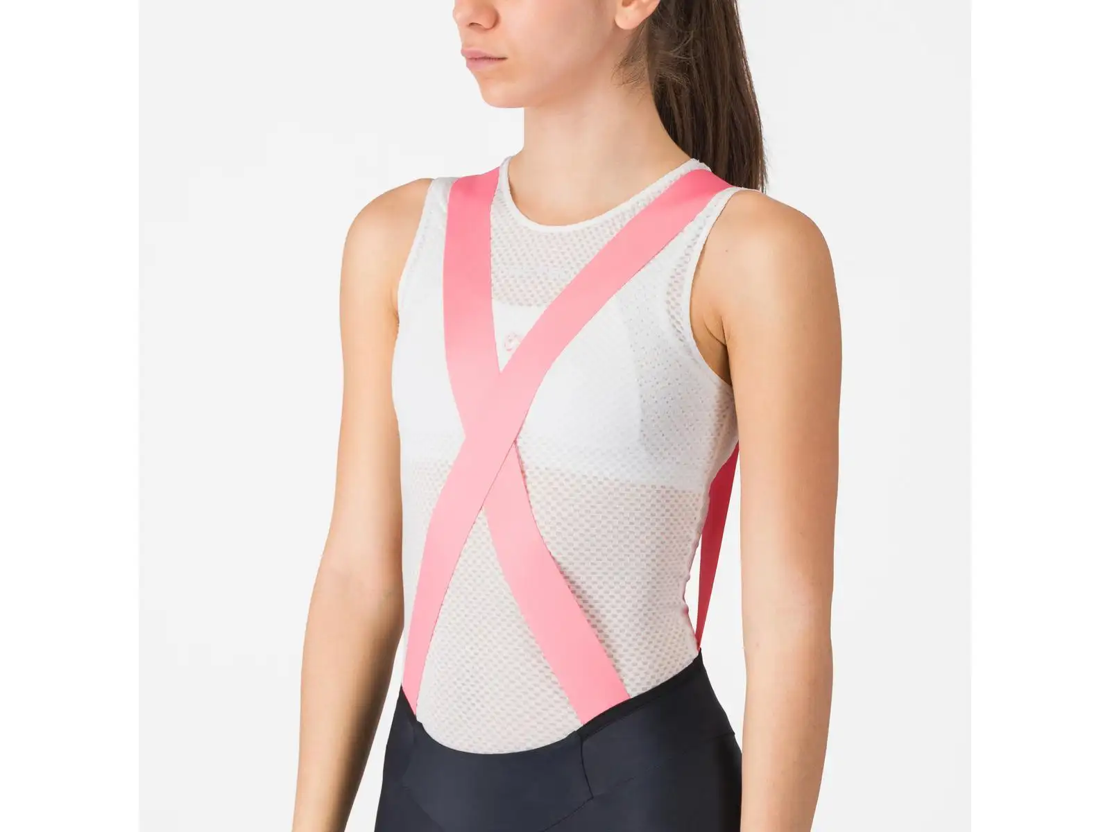 Castelli Giro Prima 2 damskie spodenki z szelkami i wkładką Nero/Rossa