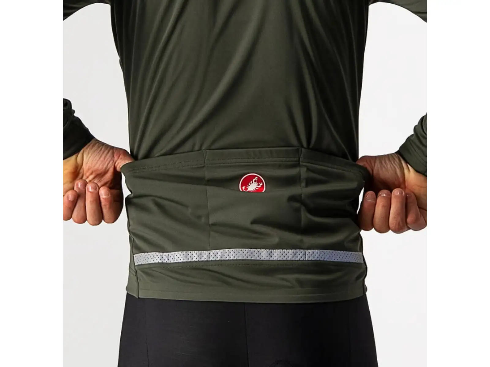 Castelli Go męska kurtka military green/fiery red