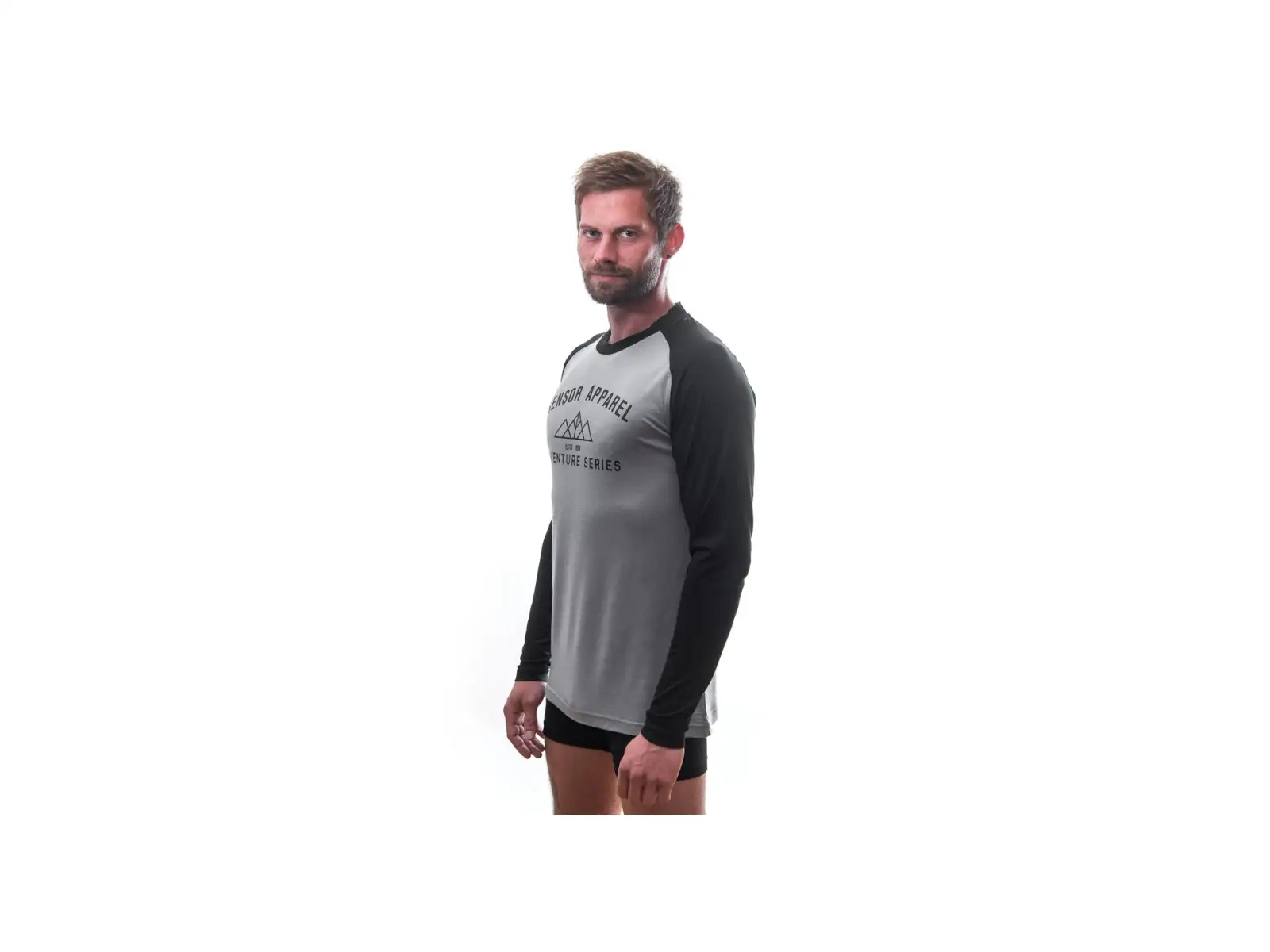 Sensor Merino Active Pt Adventure męska koszulka długi rękaw szara/czarna