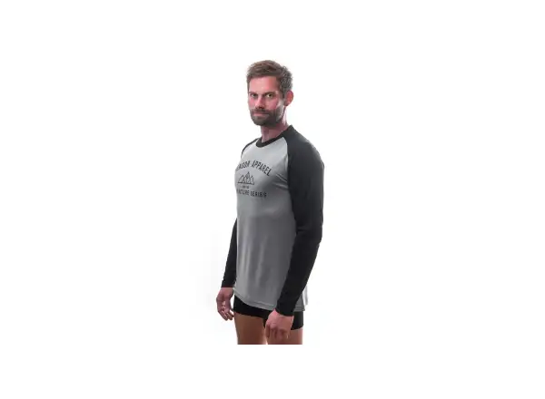 Sensor Merino Active Pt Adventure męska koszulka długi rękaw szara/czarna