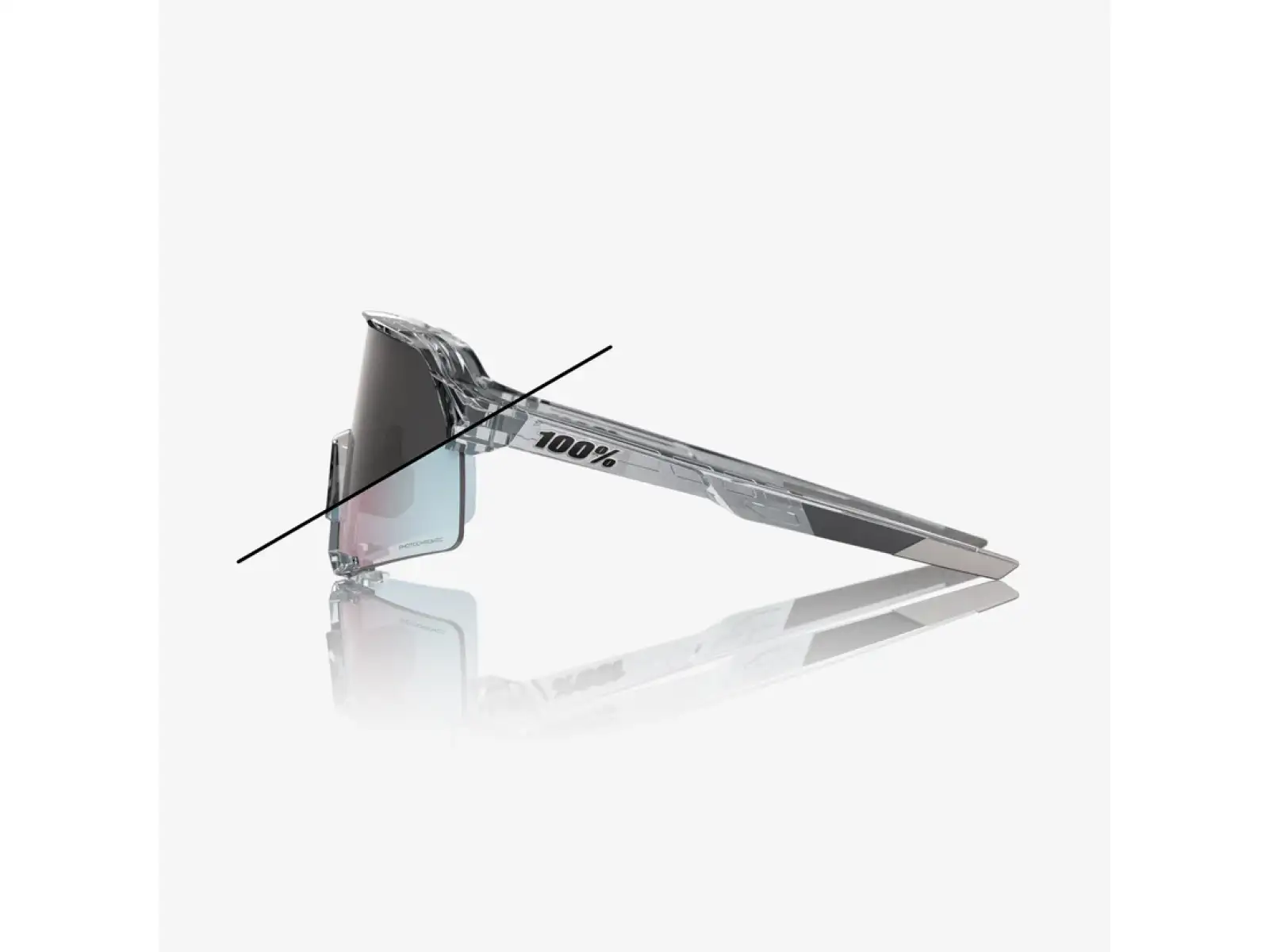 100% S3 okulary przeciwsłoneczne Polished Translucent Grey/Rose Gold Mirror Photochromic