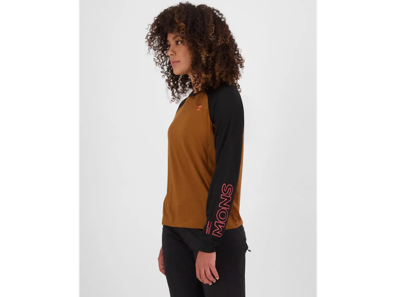 Mons Royale Tarn Merino damska koszulka z długim rękawem Caramel / Black