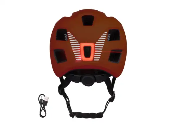 Force Zebu kask dziecięcy z lampką pomarańczowa