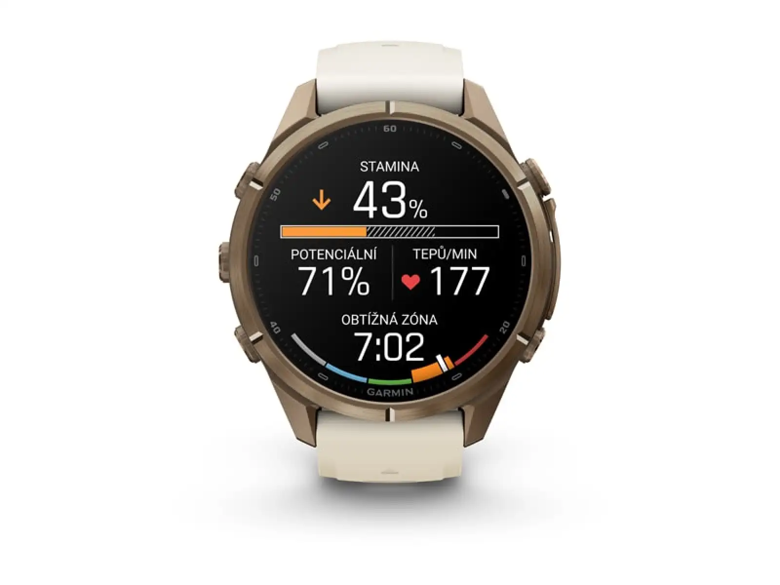 Garmin Fénix 9 Pro inReach 43 mm smartwatch Autumn gold Titanium Cream/French gray