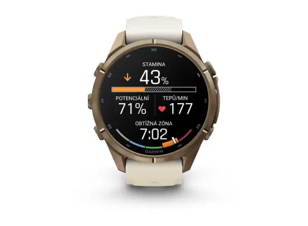 Garmin Fénix 9 Pro inReach 43 mm smartwatch Autumn gold Titanium Cream/French gray