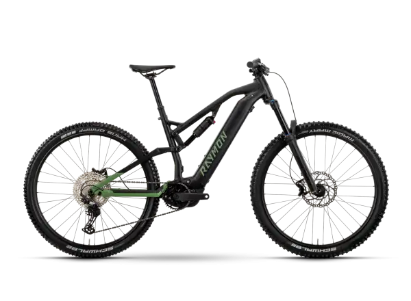 Raymon Trailray 150 w pełni amortyzowany rower elektryczny black/resedagreen/citron