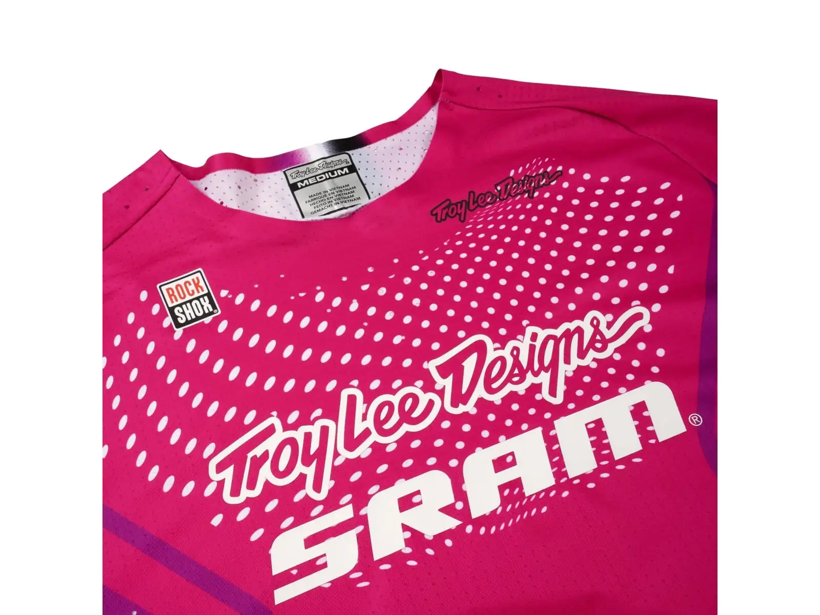 Troy Lee Designs x SRAM Sprint Ultra męska koszulka z długim rękawem Radioscape Fuchsia